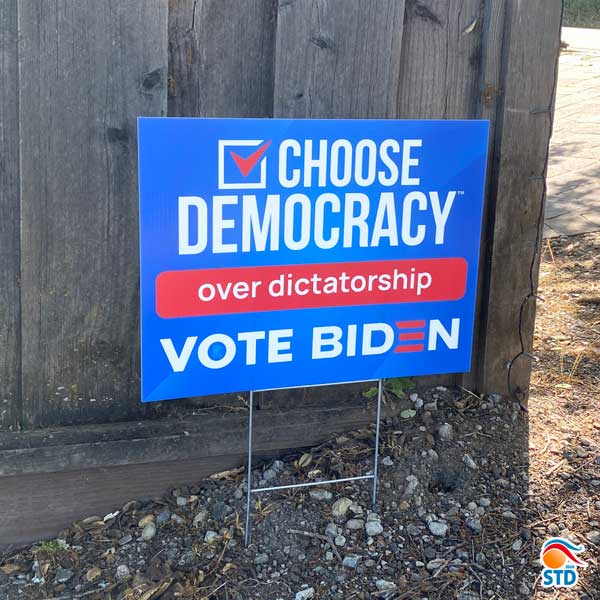 Choose Democracy over Dictatorship Yard Sign